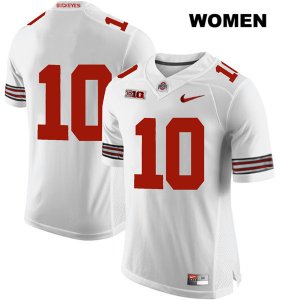 Women's NCAA Ohio State Buckeyes Daniel Vanatsky #10 College Stitched No Name Authentic Nike White Football Jersey BV20R64JX